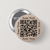 コーヒーブラウンウェブサイトURL スキャンしてね QRコード 缶バッジ (正面&裏面)