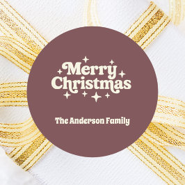 コーヒーブラウンクリームメリークリスマスの好意 ラウンドシール