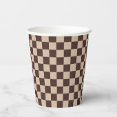 コーヒーブラウンチェッカーボード 紙コップ (裏面)