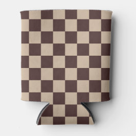 コーヒーブラウンチェッカーボード 缶クーラー