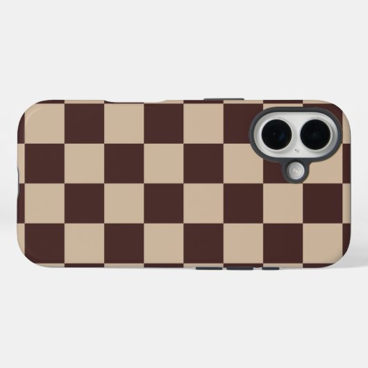コーヒーブラウンチェッカーボード Case-Mate iPhoneケース (裏面 (横))