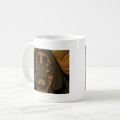 コーヒーブラウンフルード万華鏡のように千変万化するパターンアートプリント コーヒーマグカップ (正面左)