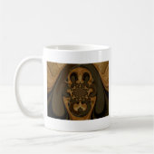 コーヒーブラウンフルード万華鏡のように千変万化するパターンアートプリント コーヒーマグカップ (左)