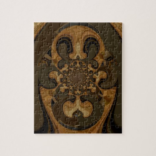 コーヒーブラウンフルード万華鏡のように千変万化するパターンアートプリント ジグソーパズル (縦)