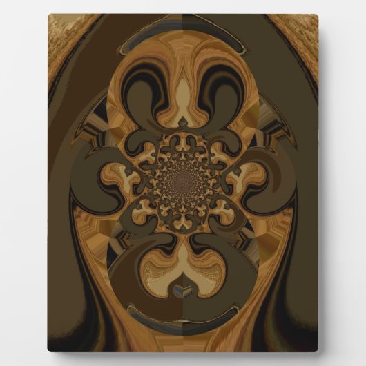 コーヒーブラウンフルード万華鏡のように千変万化するパターンアートプリント フォトプラーク (正面)