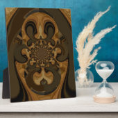 コーヒーブラウンフルード万華鏡のように千変万化するパターンアートプリント フォトプラーク (側面)