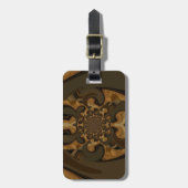 コーヒーブラウンフルード万華鏡のように千変万化するパターンアートプリント ラゲッジタグ (正面縦)