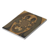 コーヒーブラウン流体カレイドスコープアートプリント ノートパッド (回転)