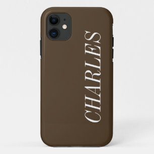 コーヒーブラウン無地のカラー  ミニマリスト名 iPhone 11 ケース