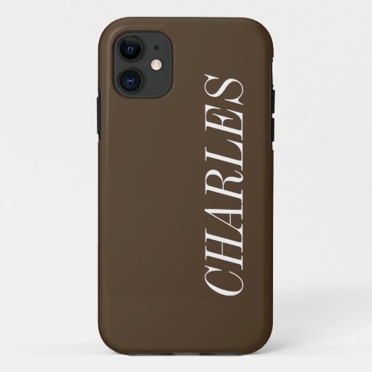 コーヒーブラウン無地のカラー |ミニマリスト名 Case-Mate iPhoneケース (裏面)