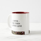 コーヒーブラウン薄いライン ツートーンマグカップ (正面左)