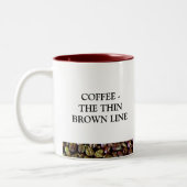 コーヒーブラウン薄いライン ツートーンマグカップ (左)