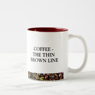 コーヒーブラウン薄いライン ツートーンマグカップ