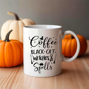 コーヒーブラックキャッツ魔女と呪文 コーヒーマグカップ