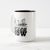 コーヒーブラック列車強盗の図案 ツートーンマグカップ (正面左)
