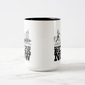 コーヒーブラック列車強盗の図案 ツートーンマグカップ (中央)