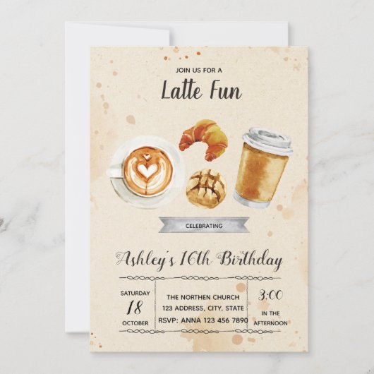 コーヒーブランチパーティーのお誘い 招待状 (正面)