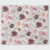 コーヒーブルゴーニュピンク牡丹&モンディアルバラガーデン ラッピングペーパー (フラット)