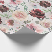 コーヒーブルゴーニュピンク牡丹&モンディアルバラガーデン ラッピングペーパー (角)