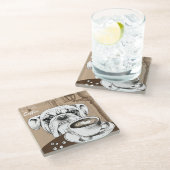 コーヒーブルドッグ ガラスコースター (アングル)