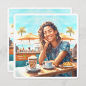 コーヒーブレイクの女の子 (正面/裏面)