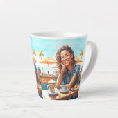 コーヒーブレイクの女の子 カフェラテマグ (右アングル)