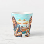 コーヒーブレイクの女の子 カフェラテマグ (正面)