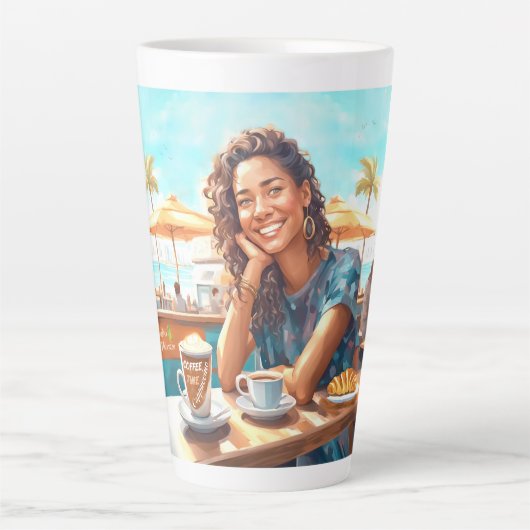 コーヒーブレイクの女の子 カフェラテマグ (正面)