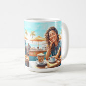 コーヒーブレイクの女の子 コーヒーマグカップ (正面右)