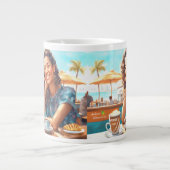 コーヒーブレイクの女の子 ジャンボコーヒーマグカップ (正面)