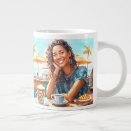 コーヒーブレイクの女の子 ジャンボコーヒーマグカップ