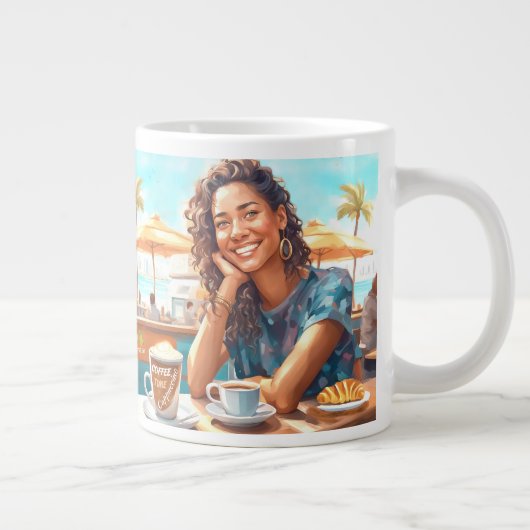 コーヒーブレイクの女の子 ジャンボコーヒーマグカップ (右)