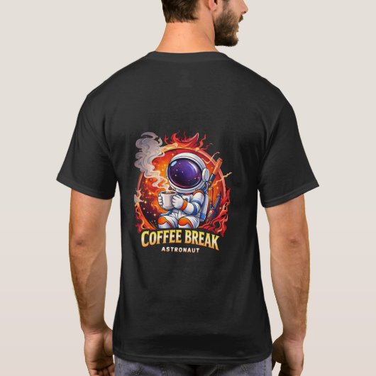 コーヒーブレイクの宇宙飛行士 Tシャツ (裏面)