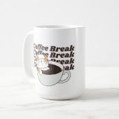 コーヒーブレイクの面白い猫 コーヒーマグカップ (正面左)