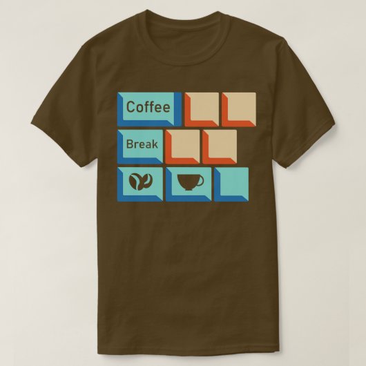 コーヒーブレイクキーボード鍵カフェイン愛好家の関連可能 Tシャツ (デザイン正面)