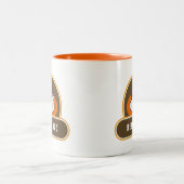 コーヒーブレイクコーヒーカップホワイトオレンジ色のカフェマグカップ ツートーンマグカップ (中央)