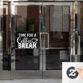 コーヒーブレイクショップのデコーの時間 ウィンドウサイン (オフィスドア)