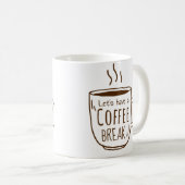 コーヒーブレイクワードドードルイラストレーション コーヒーマグカップ (正面右)