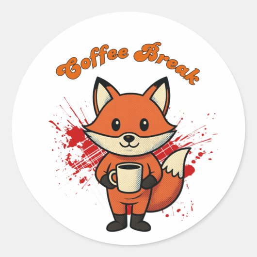 コーヒーブレイク デザイン ラウンドシール (正面)