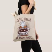 コーヒーブレイク – ハロウィーンテーマ トートバッグ (クローズアップ)
