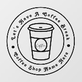 コーヒーブレイク ビジネス ロゴ 名前 ウィンドウサイン (シート)
