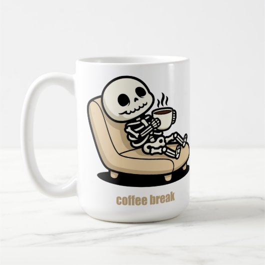 コーヒーブレイク - 死神 ダークユーモア コーヒー コーヒーマグカップ (左)