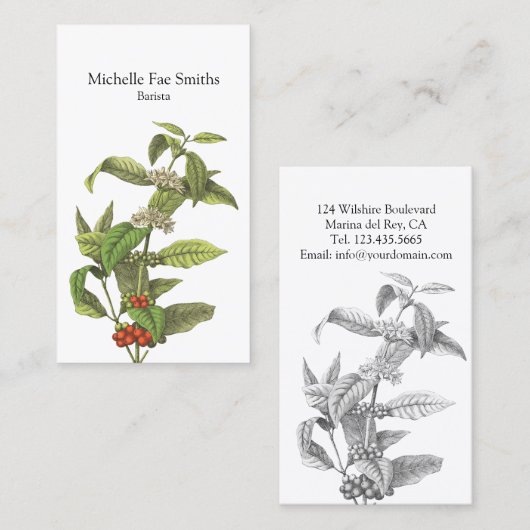 コーヒープラントバリスタカフェスペシャリスト 名刺 (正面/裏面)