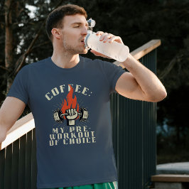 コーヒープレトレーニングブラックレッドグランジフィットネス Tシャツ