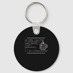コーヒープログラミングプログラマコーダ開発者ギフト キーホルダー