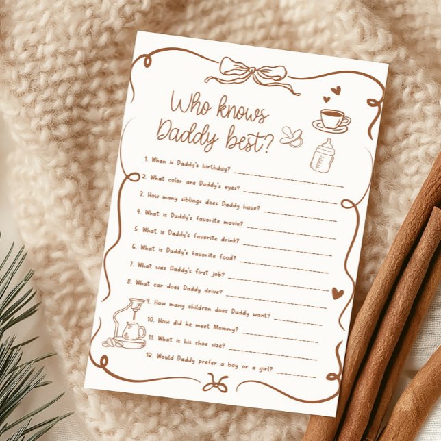コーヒーベイビーは誰がパパを知っているかゲーム (Hand Drawn Coffee Baby Shower Who Knows Daddy Best Game)
