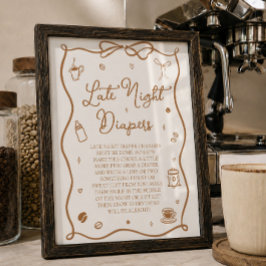 コーヒーベイビーシャワーの夜のおむつ ポスター