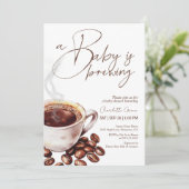 コーヒーベビーは赤ちゃんシャワー招待状 サンキューカード (スタンド正面)