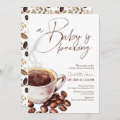コーヒーベビーは赤ちゃんシャワー招待状 サンキューカード (正面/裏面)