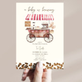 コーヒーベビーは赤の中性ベビーシャワーを醸造している 招待状